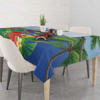 Costa Rica Parrot Tropical Flowers Tablecloth