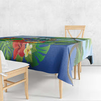 Costa Rica Parrot Tropical Flowers Tablecloth