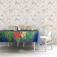 Costa Rica Parrot Tropical Flowers Tablecloth