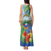 Costa Rica Parrot Tropical Flowers Tank Maxi Dress