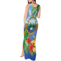 Costa Rica Parrot Tropical Flowers Tank Maxi Dress