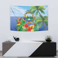 Costa Rica Parrot Tropical Flowers Tapestry