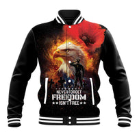 US Memorial Day Personalized Baseball Jacket May We Never Forget Freedom Isnt Free