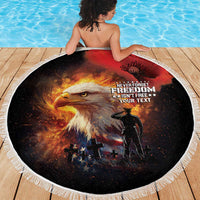 US Memorial Day Personalized Beach Blanket May We Never Forget Freedom Isnt Free