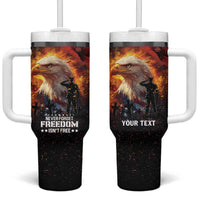 US Memorial Day Personalized Tumbler With Handle May We Never Forget Freedom Isnt Free