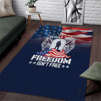 Never Forget Freedom American Memorial Day Area Rug