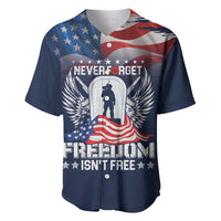 Never Forget Freedom American Memorial Day Personalized Baseball Jersey