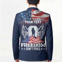 Never Forget Freedom American Memorial Day Personalized Blazer