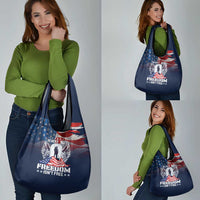 Never Forget Freedom American Memorial Day Grocery Bag