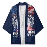 Never Forget Freedom American Memorial Day Personalized Kimono