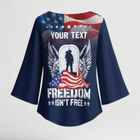 Never Forget Freedom American Memorial Day Personalized Kimono Sleeve Blouse