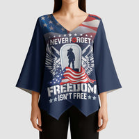 Never Forget Freedom American Memorial Day Personalized Kimono Sleeve Blouse