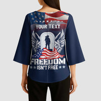Never Forget Freedom American Memorial Day Personalized Kimono Sleeve Blouse