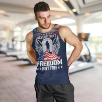Never Forget Freedom American Memorial Day Personalized Men Tank Top