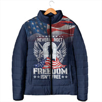 Never Forget Freedom American Memorial Day Personalized Padded Jacket
