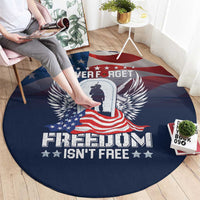Never Forget Freedom American Memorial Day Round Carpet
