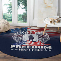 Never Forget Freedom American Memorial Day Round Carpet