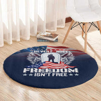 Never Forget Freedom American Memorial Day Round Carpet