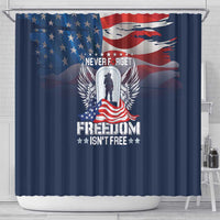 Never Forget Freedom American Memorial Day Shower Curtain