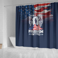 Never Forget Freedom American Memorial Day Shower Curtain