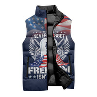 Never Forget Freedom American Memorial Day Personalized Sleeveless Puffer Jacket