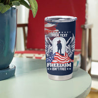 Never Forget Freedom American Memorial Day Personalized Tumbler Cup