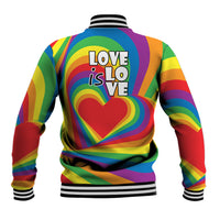 Pride LGBT Love is Love Baseball Jacket Rainbow Vibe LT9 - Wonder Print Shop