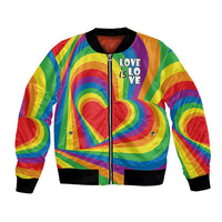 Pride LGBT Love is Love Bomber Jacket Rainbow Vibe LT9 - Wonder Print Shop