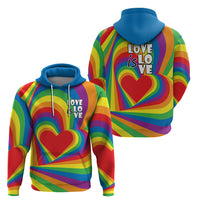 Pride LGBT Love is Love Hoodie Rainbow Vibe - Wonder Print Shop