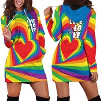 Pride LGBT Love is Love Hoodie Dress Rainbow Vibe - Wonder Print Shop
