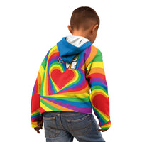 Pride LGBT Love is Love Kid Hoodie Rainbow Vibe - Wonder Print Shop
