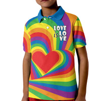 Pride LGBT Love is Love Kid Polo Shirt Rainbow Vibe - Wonder Print Shop