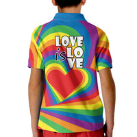 Pride LGBT Love is Love Kid Polo Shirt Rainbow Vibe - Wonder Print Shop