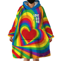 Pride LGBT Love is Love Wearable Blanket Hoodie Rainbow Vibe - Wonder Print Shop