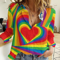 Pride LGBT Love is Love Women Casual Shirt Rainbow Vibe - Wonder Print Shop