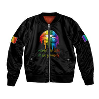 Pride Month To Be Yourself Bomber Jacket Black Vibe LT9 - Wonder Print Shop