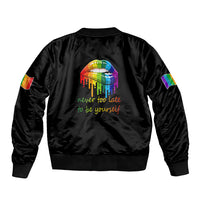 Pride Month To Be Yourself Bomber Jacket Black Vibe LT9 - Wonder Print Shop
