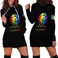 Pride Month To Be Yourself Hoodie Dress Black Vibe - Wonder Print Shop