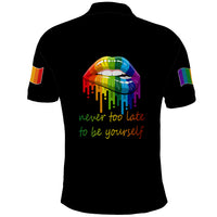 Pride Month To Be Yourself Polo Shirt Black Vibe - Wonder Print Shop