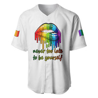 Pride Month To Be Yourself Baseball Jersey White Vibe LT9 - Wonder Print Shop