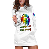 Pride Month To Be Yourself Hoodie Dress White Vibe - Wonder Print Shop