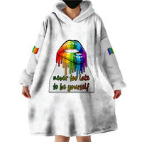Pride Month To Be Yourself Wearable Blanket Hoodie White Vibe - Wonder Print Shop
