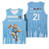 Argentina Rugby Custom Basketball Jersey Glory Be To Pumas - Wonder Print Shop