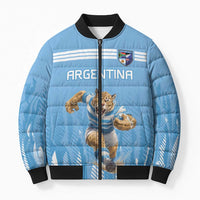 Argentina Rugby Custom Bomber Puffer Jacket Glory Be To Pumas - Wonder Print Shop
