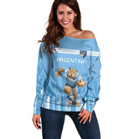 Argentina Rugby Custom Off Shoulder Sweater Glory Be To Pumas - Wonder Print Shop