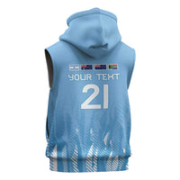 Argentina Rugby Custom Sleeveless Zip Hoodie Glory Be To Pumas - Wonder Print Shop