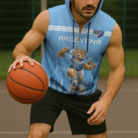 Argentina Rugby Custom Sleeveless Zip Hoodie Glory Be To Pumas - Wonder Print Shop