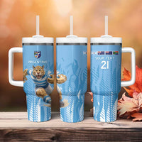Argentina Rugby Custom Tumbler With Handle Glory Be To Pumas - Wonder Print Shop