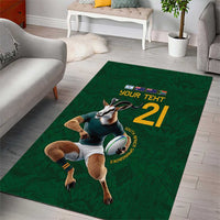 South Africa Rugby Custom Area Rug Glory Be To Springboks - Wonder Print Shop