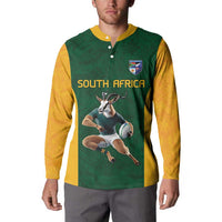 South Africa Rugby Custom Button Sweatshirt Glory Be To Springboks - Wonder Print Shop